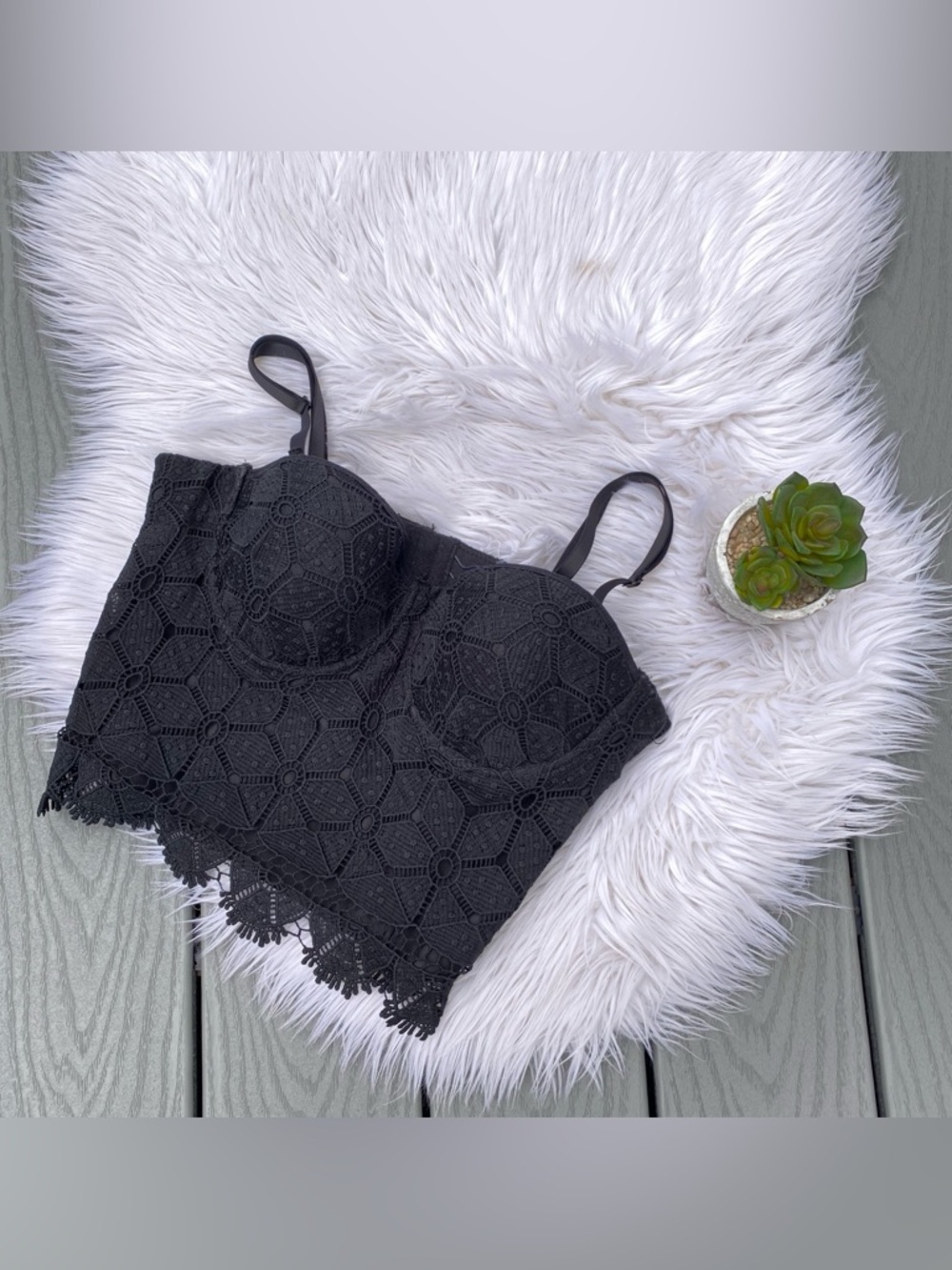 Charlotte Russe Black Lace Corset